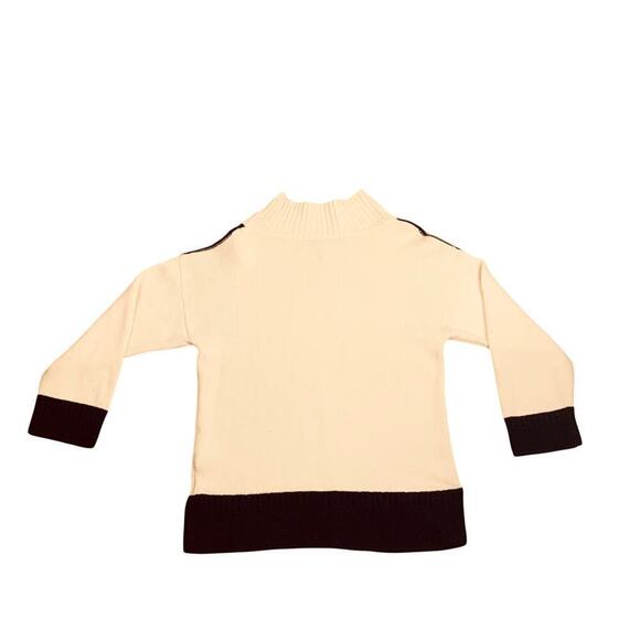 rag & bone Aubree Ivory & Navy Cashmere Funnel Neck Sweater -Size M - Picture 4 of 10